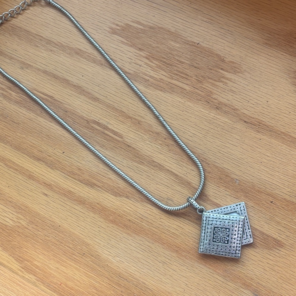 Intricate Silver slide photo style Pendant Necklace